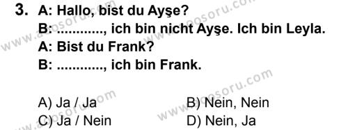 Almanca 6 Dersi 2011 - 2012 Yılı 2. Dönem Sınavı 3. Soru