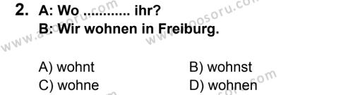 Almanca 6 Dersi 2012 - 2013 Yılı 2. Dönem Sınavı 2. Soru