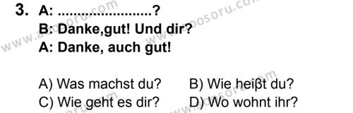 Almanca 6 Dersi 2013 - 2014 Yılı 3. Dönem Sınavı 3. Soru