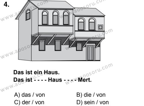 Almanca 6 Dersi 2014 - 2015 Yılı 3. Dönem Sınavı 4. Soru