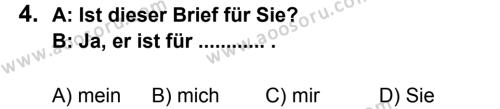Almanca 7 Dersi 2011 - 2012 Yılı 2. Dönem Sınavı 4. Soru