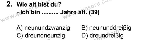 Almanca 7 Dersi 2011 - 2012 Yılı 3. Dönem Sınavı 2. Soru