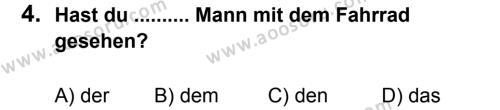 Almanca 7 Dersi 2011 - 2012 Yılı 3. Dönem Sınavı 4. Soru