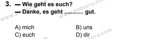 Almanca 7 Dersi 2012 - 2013 Yılı 1. Dönem Sınavı 3. Soru