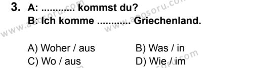 Almanca 7 Dersi 2012 - 2013 Yılı 2. Dönem Sınavı 3. Soru