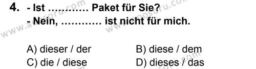 Almanca 7 Dersi 2012 - 2013 Yılı 3. Dönem Sınavı 4. Soru