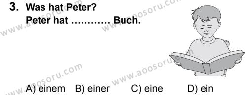 Almanca 7 Dersi 2013 - 2014 Yılı 1. Dönem Sınavı 3. Soru
