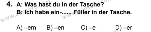Almanca 7 Dersi 2013 - 2014 Yılı 3. Dönem Sınavı 4. Soru