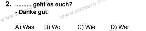 Almanca 8 Dersi 2011 - 2012 Yılı 3. Dönem Sınavı 2. Soru