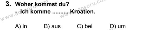 Almanca 8 Dersi 2011 - 2012 Yılı 3. Dönem Sınavı 3. Soru