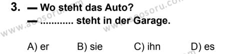 Almanca 8 Dersi 2012 - 2013 Yılı 1. Dönem Sınavı 3. Soru