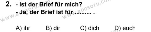Almanca 8 Dersi 2012 - 2013 Yılı 3. Dönem Sınavı 2. Soru