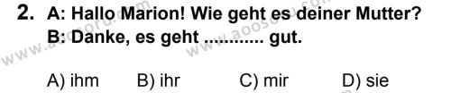 Almanca 8 Dersi 2013 - 2014 Yılı 2. Dönem Sınavı 2. Soru
