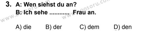 Almanca 8 Dersi 2013 - 2014 Yılı 2. Dönem Sınavı 3. Soru