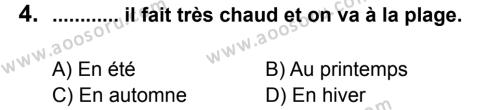 Fransızca 5 Dersi 2012 - 2013 Yılı 2. Dönem Sınavı 4. Soru