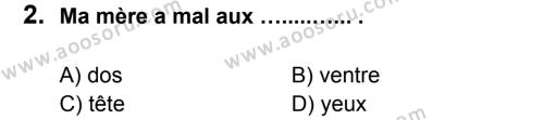 Fransızca 5 Dersi 2012 - 2013 Yılı 3. Dönem Sınavı 2. Soru