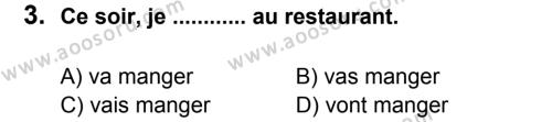 Fransızca 6 Dersi 2012 - 2013 Yılı 1. Dönem Sınavı 3. Soru