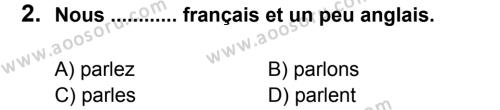 Fransızca 6 Dersi 2012 - 2013 Yılı 2. Dönem Sınavı 2. Soru