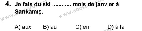 Fransızca 6 Dersi 2013 - 2014 Yılı 2. Dönem Sınavı 4. Soru
