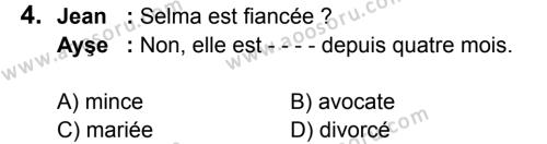 Fransızca 6 Dersi 2016 - 2017 Yılı 2. Dönem Sınavı 4. Soru