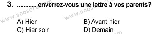 Fransızca 8 Dersi 2012 - 2013 Yılı 2. Dönem Sınavı 3. Soru