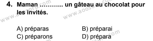 Fransızca 8 Dersi 2013 - 2014 Yılı 1. Dönem Sınavı 4. Soru
