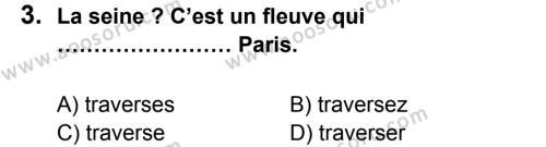 Fransızca 8 Dersi 2013 - 2014 Yılı 2. Dönem Sınavı 3. Soru