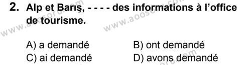 Fransızca 8 Dersi 2016 - 2017 Yılı 1. Dönem Sınavı 2. Soru