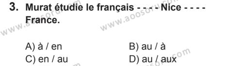 Fransızca 8 Dersi 2017 - 2018 Yılı 2. Dönem Sınavı 3. Soru