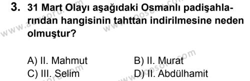 T.C. İnklap Tarihi ve Atatürkçülük 8 Dersi 2011 - 2012 Yılı 3. Dönem Sınavı 3. Soru