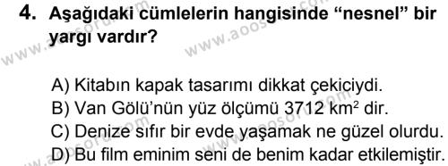 Türkçe 8 Dersi 2012 - 2013 Yılı 2. Dönem Sınavı 4. Soru